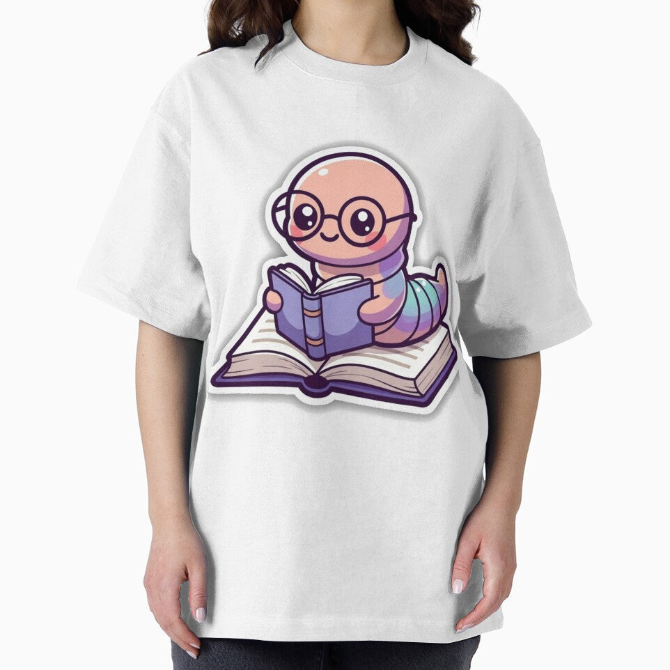 Cute Bookworm Reading Book – Funny Nerd Reader Sticker by ahfas86