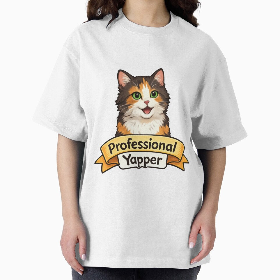Professional Yapper: Cute Calico Cat Talking Art by MalisoStickers