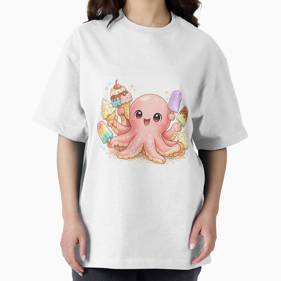 Cheerful octopus with ice creams by Prasakro