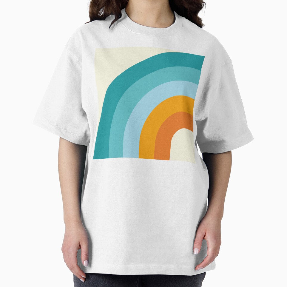 Mid Century Modern Rainbow - Turquoise blue and Orange by JMgraphic