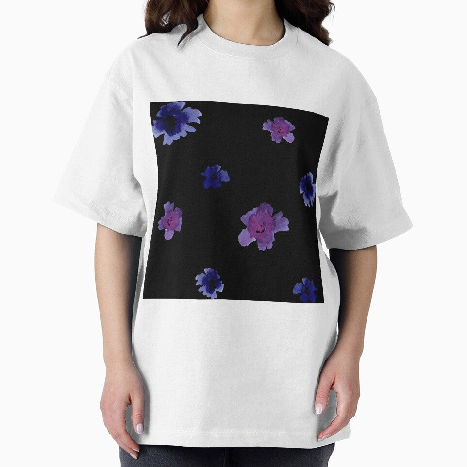 Violet viola flower black pattern a watercolor by Yana Mustafina | Boho Soulful Designs