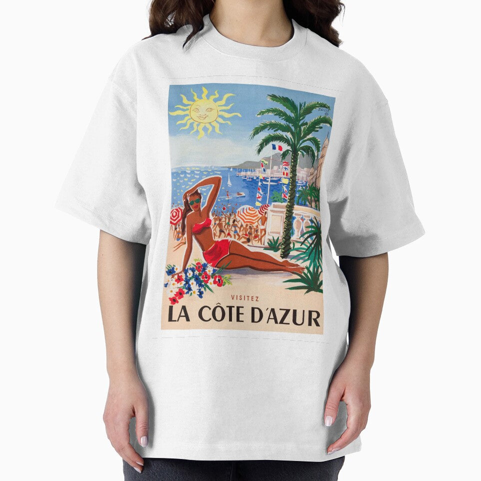 1955 France Visit La Cote D'Azur Travel Poster by retrographics