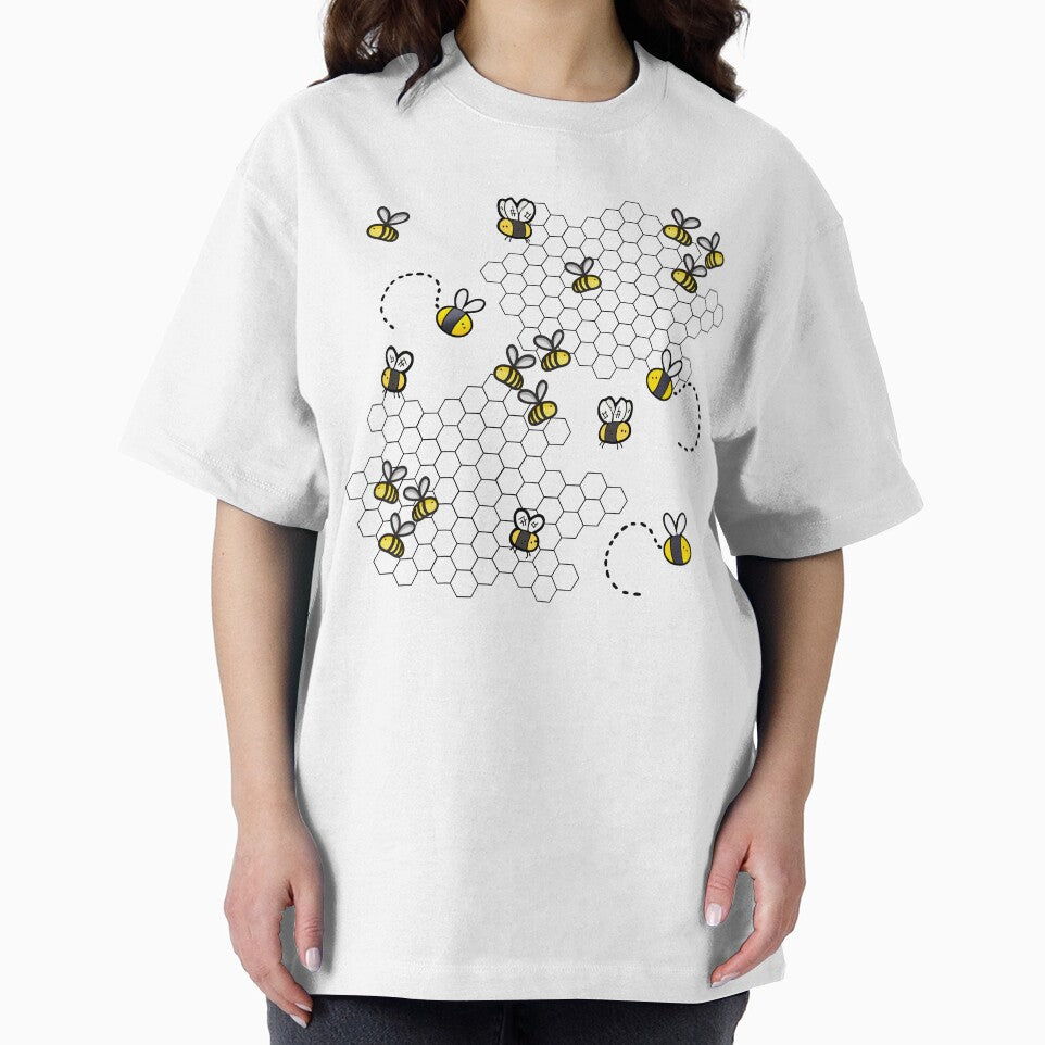 Cute bees flying around Honeycomb by Mars Babe