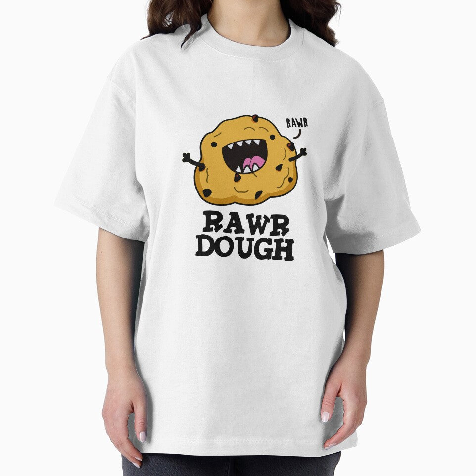 Rawr Dough Cute Raw Dough Food Pun by punnybone