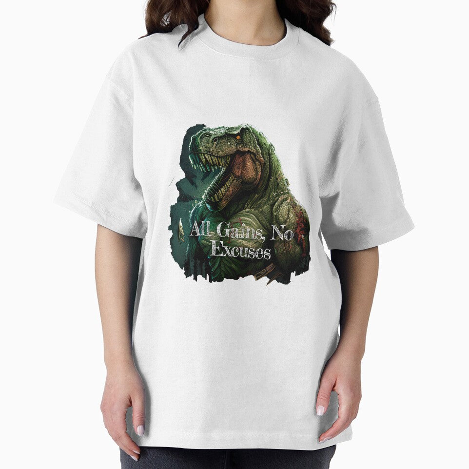 All Gains, No ExcusesDesignBodybuilding Fitness Gym Workout Exercise Merch Print Design by tengamerx