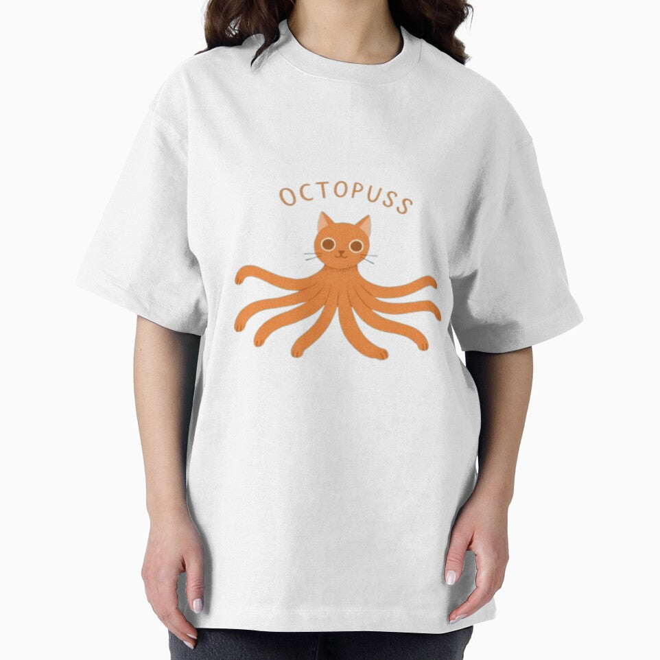 Octopuss Cat Sticker – Cute Octopus Cat Pun Illustration by PixelPopsShop