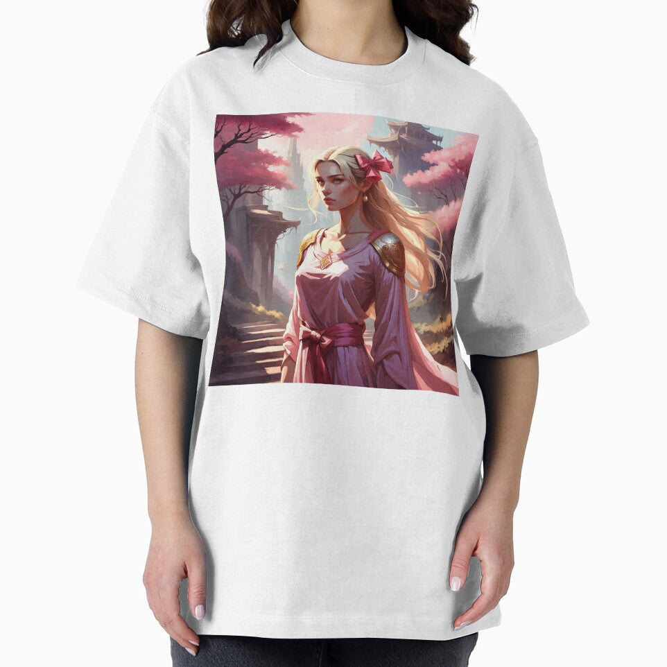 Young Fantasy Heroine Among Pink Blossoms by FrenchRomani