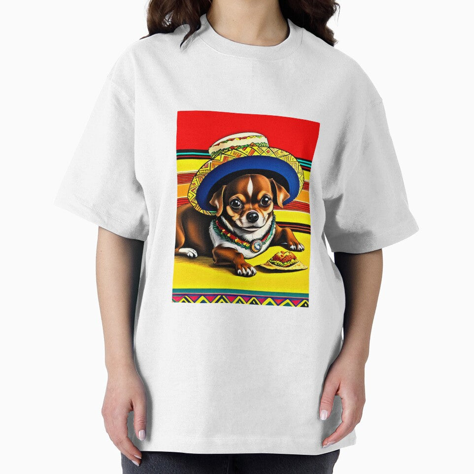 Cutest Colorful Chihuahua Dog with a Taco Bell Taco by Earth Nature Creations