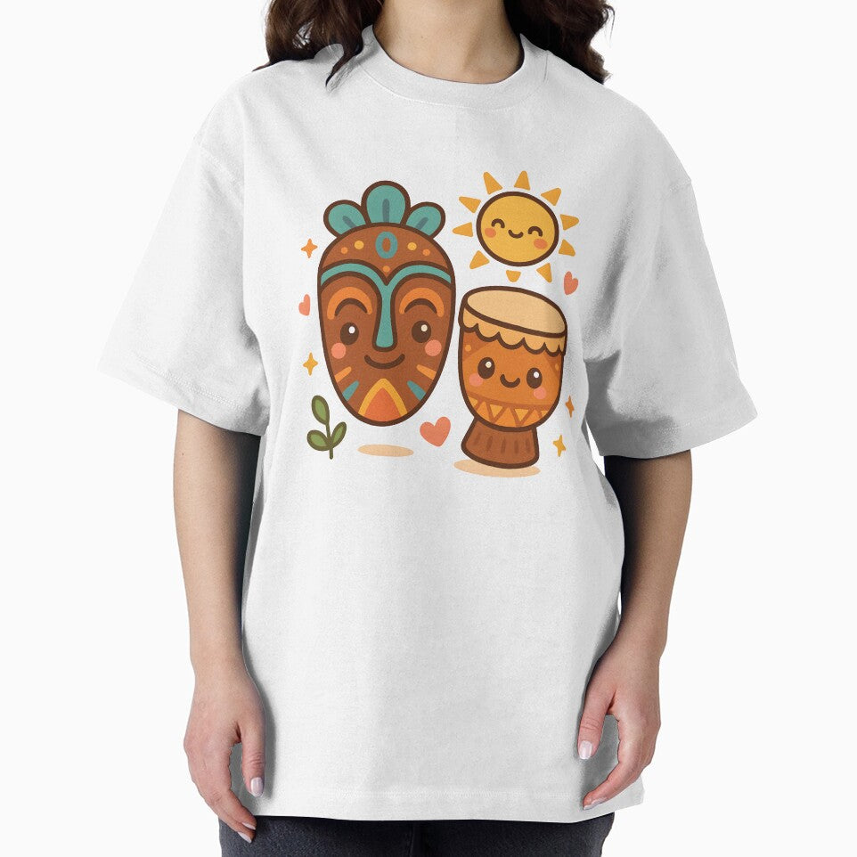 Kawaii African Mask and Drum | Cute Afrocentric Music Art by OsasChild
