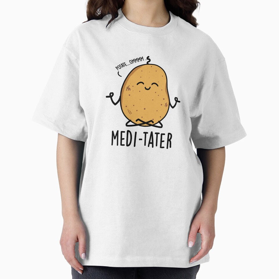 Medi-tater Cute Meditating Potato Pun by punnybone