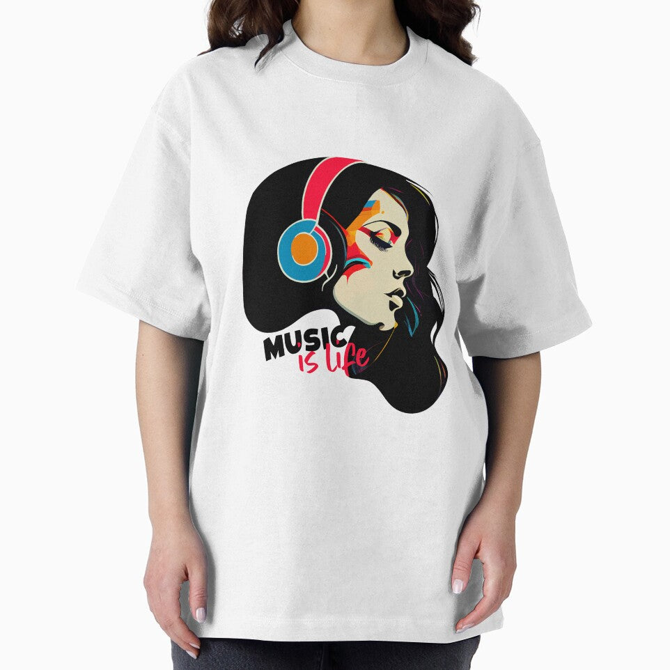 Beautiful Girl with Headphones in the Style of Pop Art by KOTOdesign
