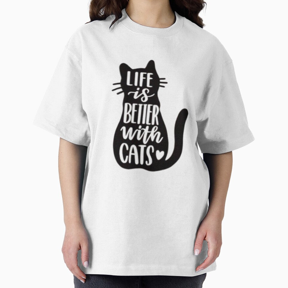 Life Is Better With Cats Cute Cat Lover Quote Feline Happiness Graphic Gift by QuotinTs