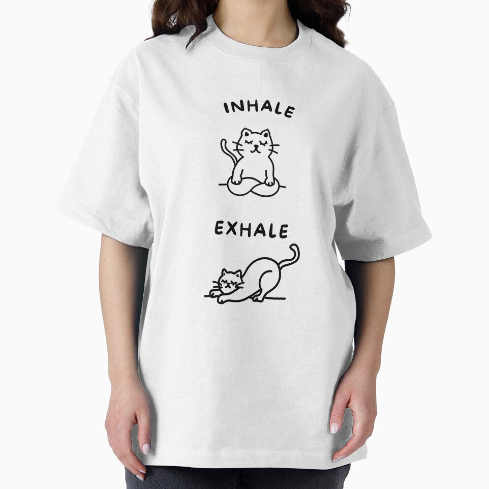 Funny cat yoga meme, inhale exhale by Aftertomorrow
