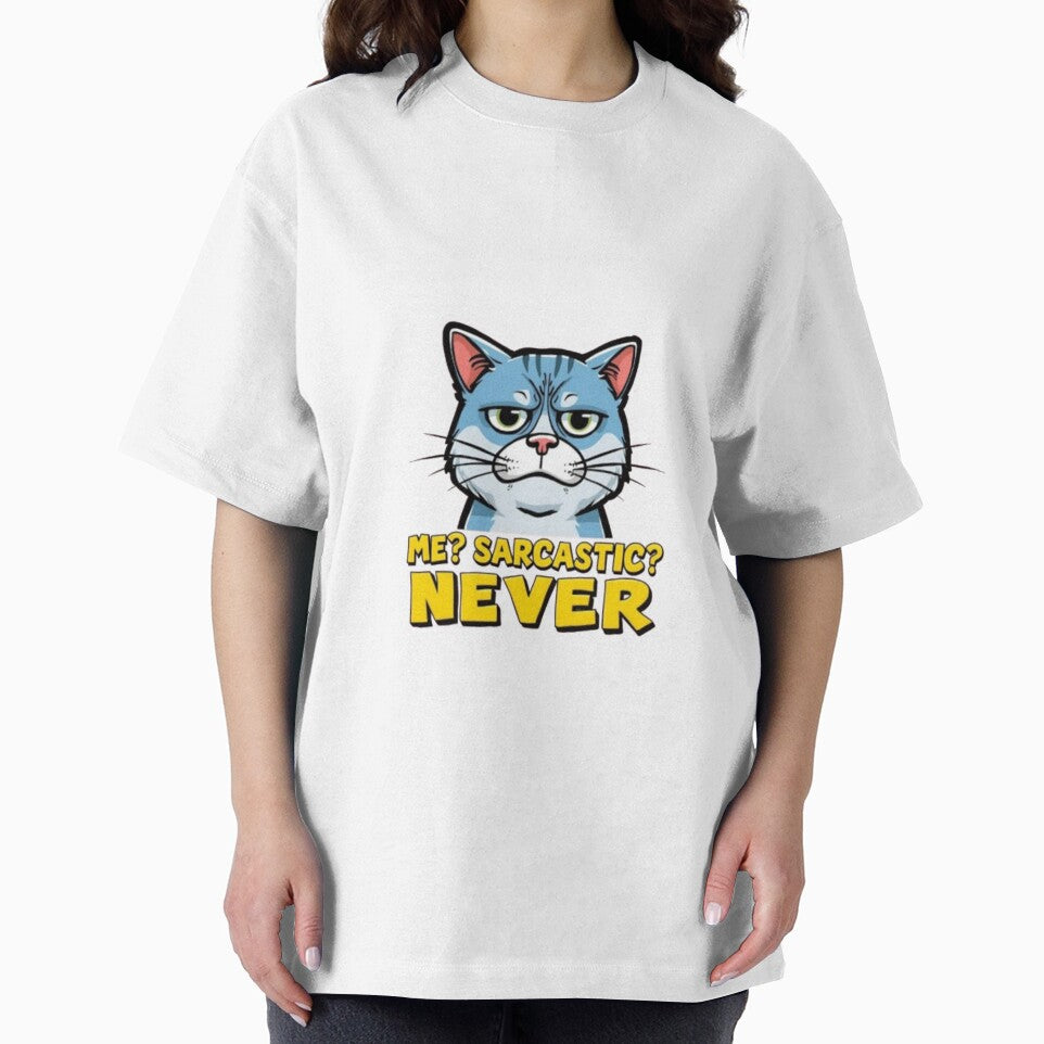 Sarcastic Cat Meme – Me? Never! by MemeMakersLab