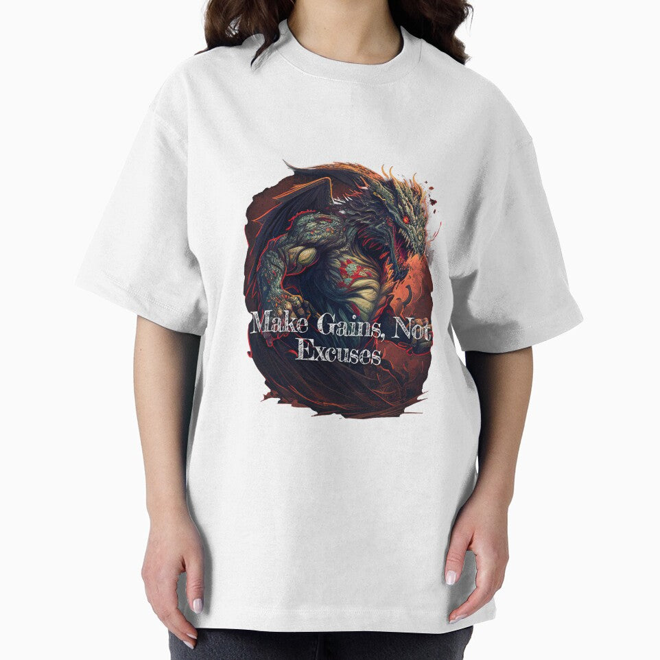 Make Gains, Not Excuses Bodybuilding Fitness Gym Workout Exercise Merch Print Design by tengamerx