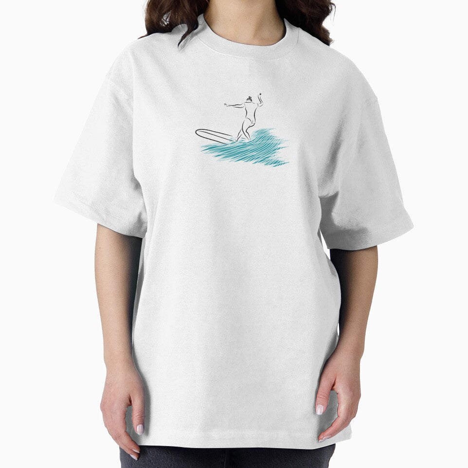 Longboarding surfing woman - minimalist design by Tropical Blood