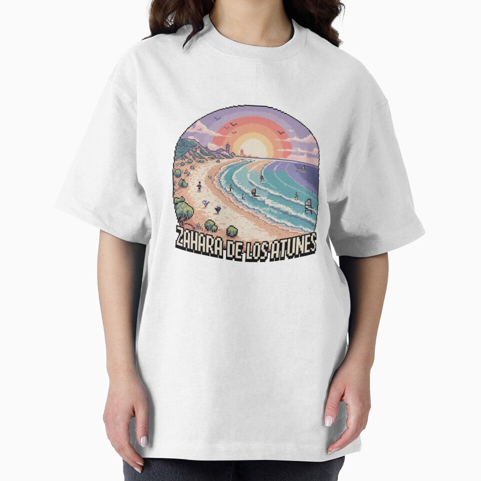 Zahara de los Atunes Spain Pixel Art - Retro Atlantic Beach Scene by CircinusStore