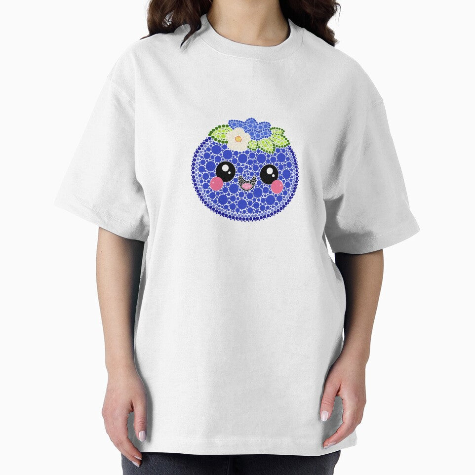 Kawaii Blueberry Dot Art by Cardiff Creative