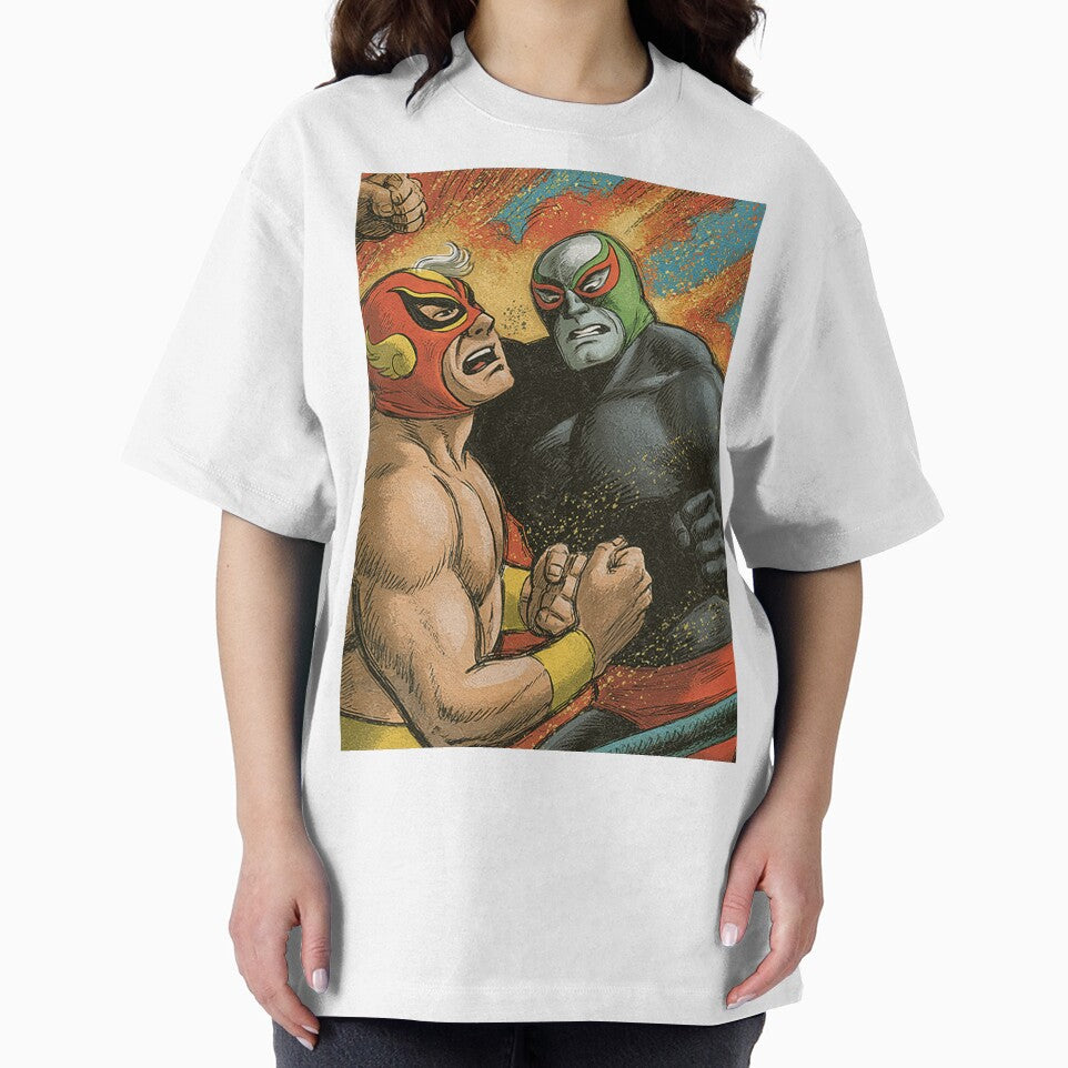 Colorful Luchadors Fighting Retro Comic Book by Piotrek0001