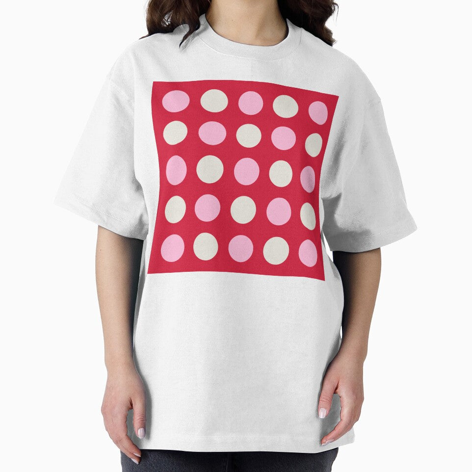 COTTON CANDY PINK, CREAM and RED Symmetrical POLKA DOTS by RachelMacht