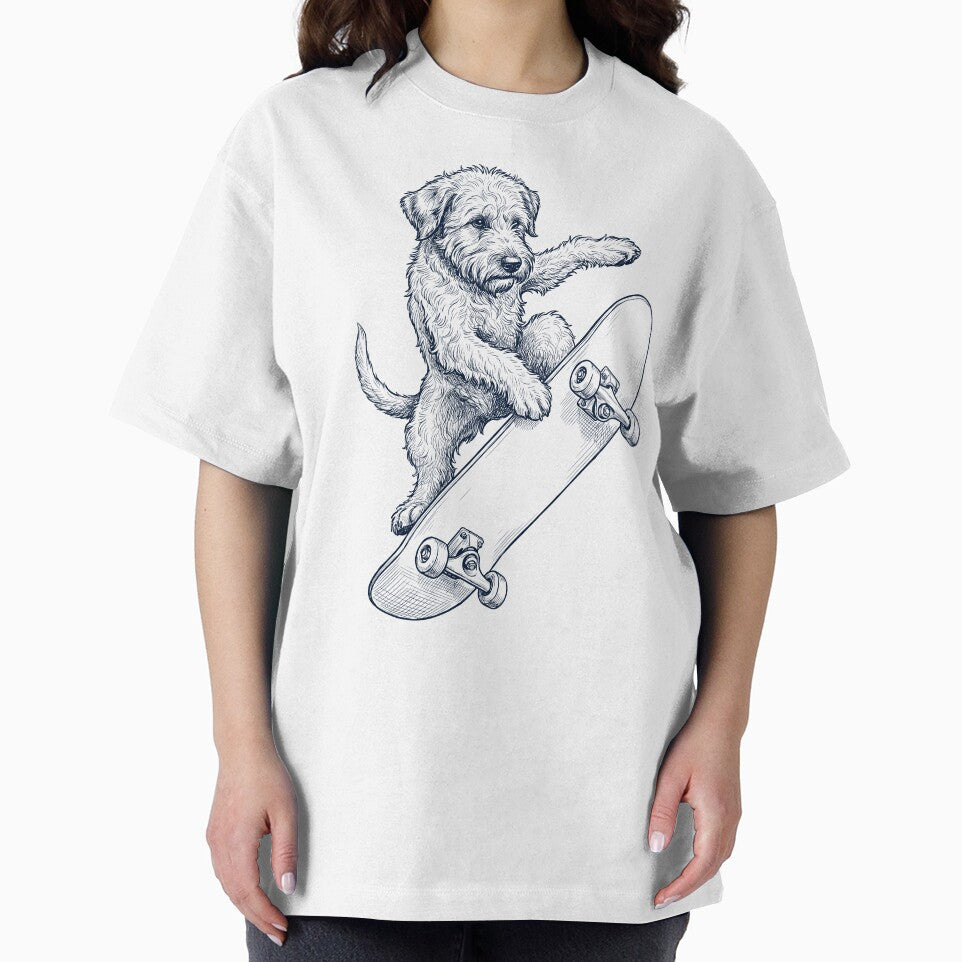 Vintage Soft Coated Wheaten Terrier Skateboarding Skate Dog Dad Lover by DoodleTortle
