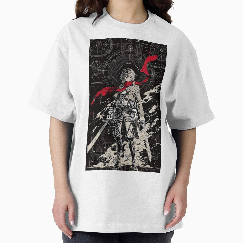Red Scarf Anime Warrior | Tactical Blade Fighter Aesthetic | Dark Manga Style Female Soldier by Dyan4
