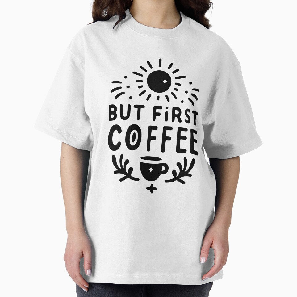 But First Coffee Quote – Minimal Coffee Lover Typography Art by Lulunza