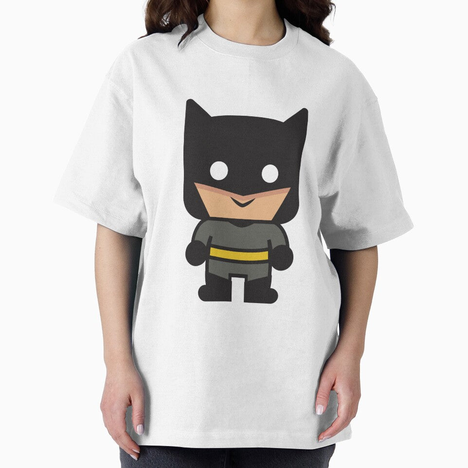 Cute Dark Hero Chibi – Minimal Kawaii Cartoon Character | Night Hero Aesthetic Graphic Tee by amareshdas008