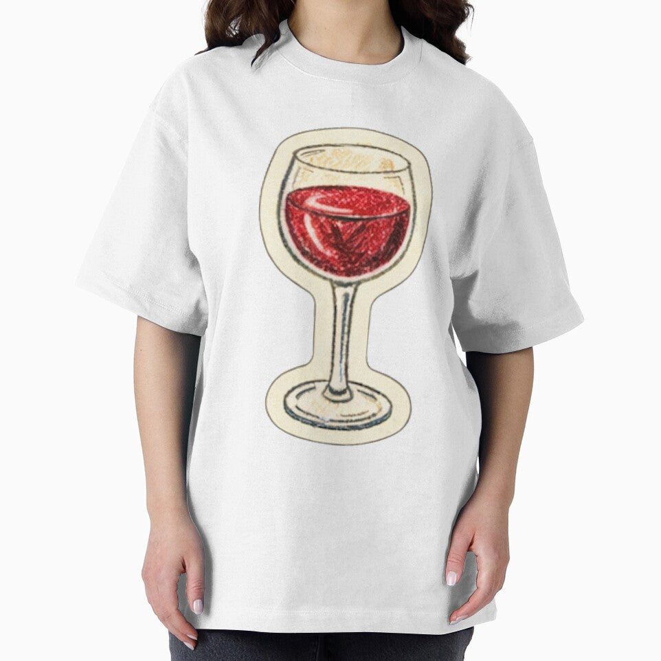 Red Wine Glass Sticker – Minimal Aesthetic Drink Design by randomdesignsnearme