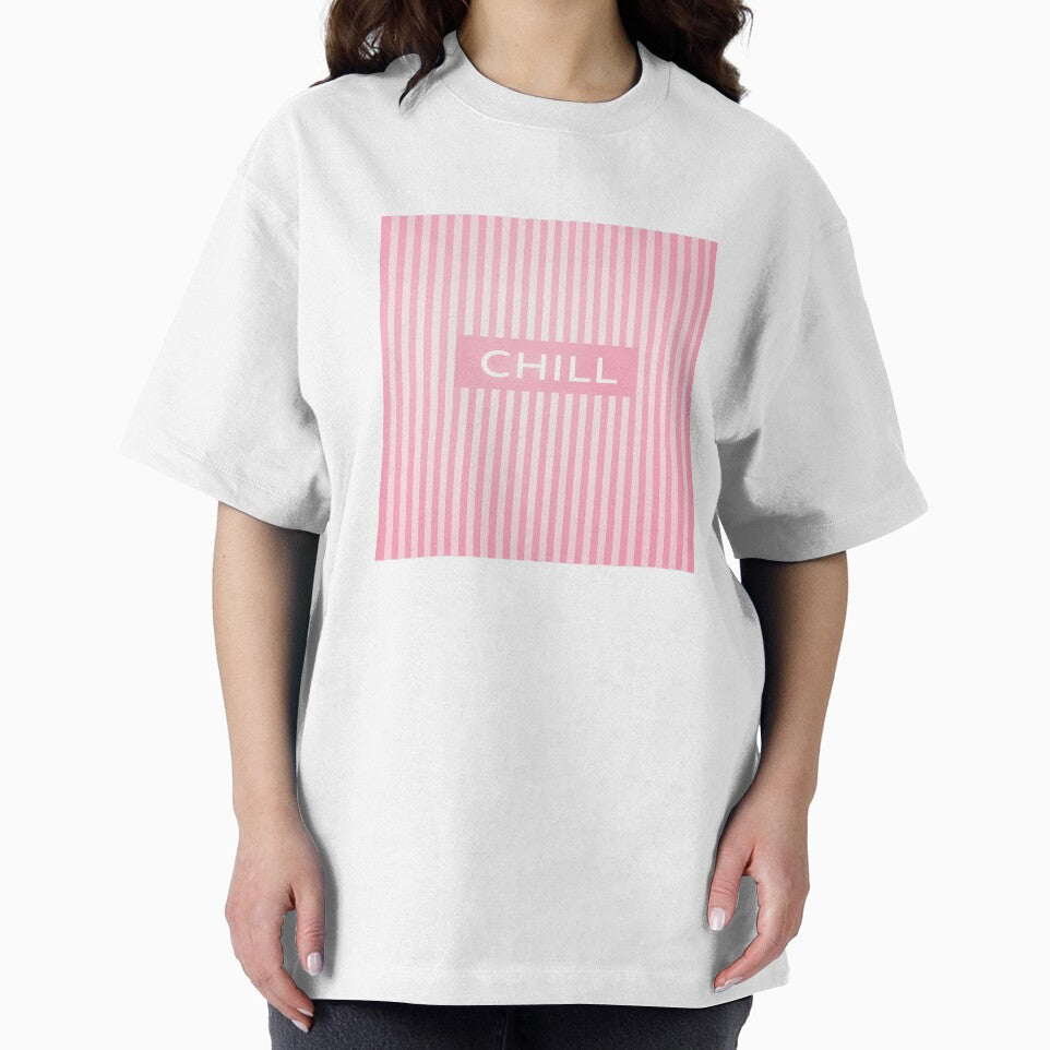 Pink Striped CHILL Aesthetic | Minimalist Zen Design | Soft Pastel Calm Vibes | Modern Clean Lines Art by TheSlowShore