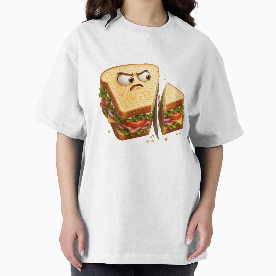 Angry Sandwich Sliced in Half Funny Food Art by jgvisualarts