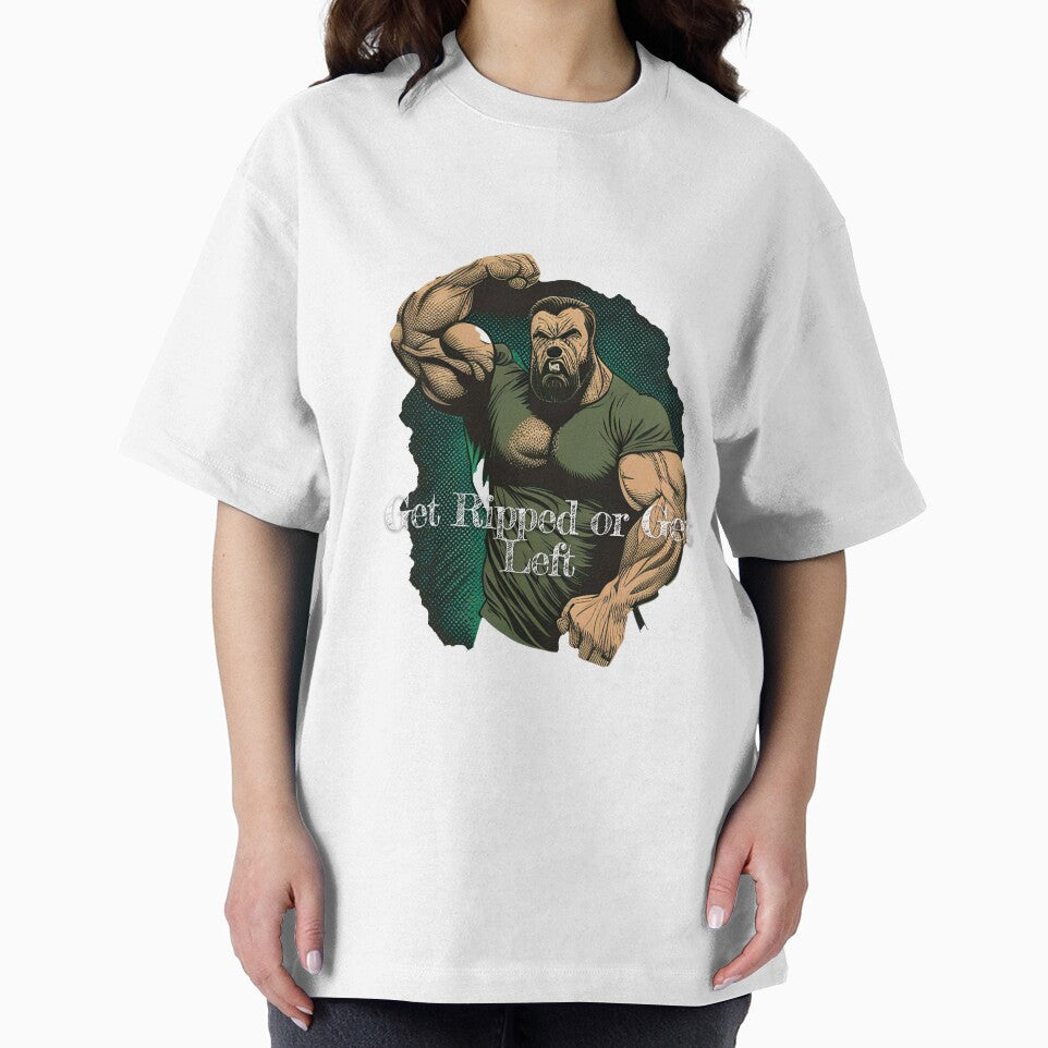 Get Ripped or Get LeftDesignBodybuilding Fitness Gym Workout Exercise Merch Print Design by tengamerx