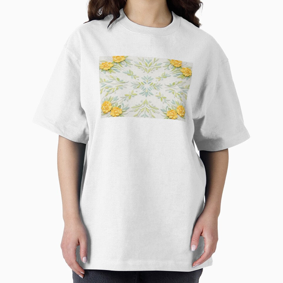 Elegant Spring Floral Pattern – Yellow Flowers & Soft Botanical Leaves by Colorshow-relax