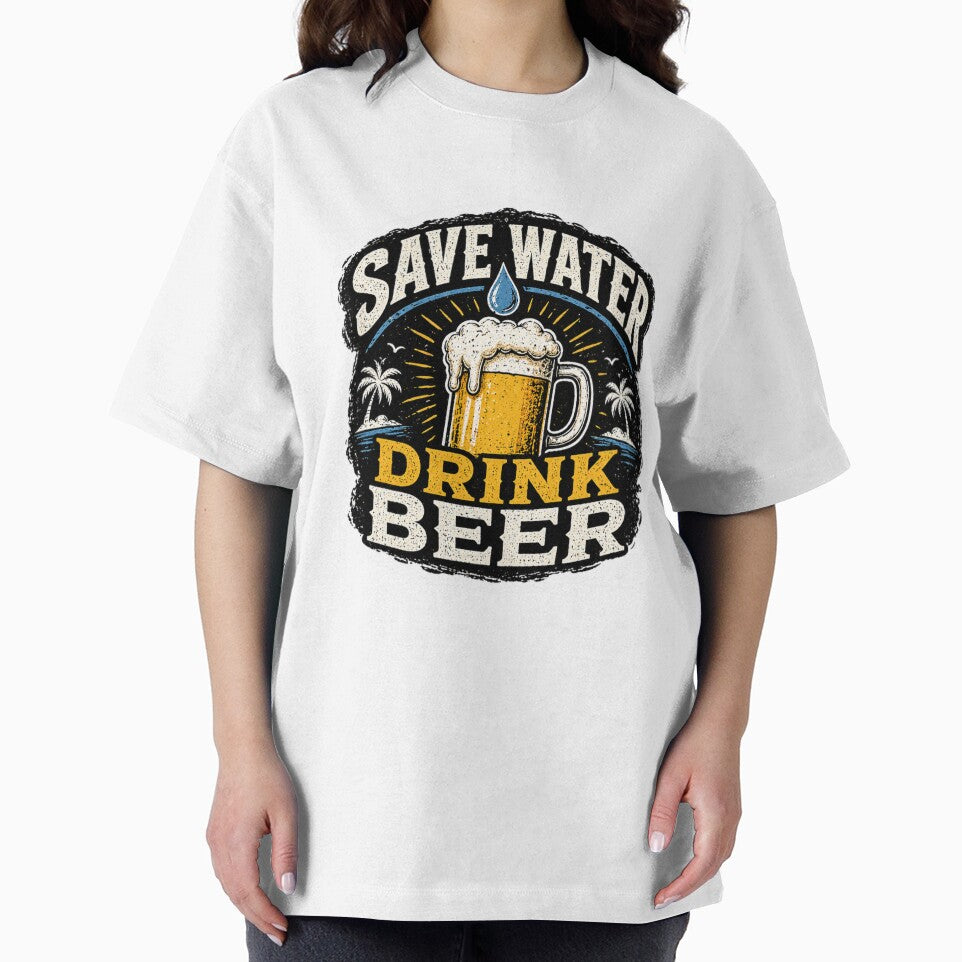Save Water Drink Beer Sticker – Funny Beer Quote, Drinking Humor Design by LazyMoodStudio