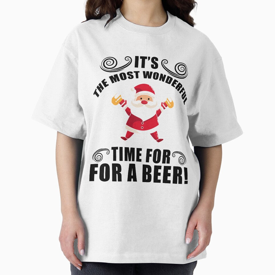 It’s the Most Wonderful Time for a Beer T-Shirt Funny Christmas Santa Tee by AllStarMerch