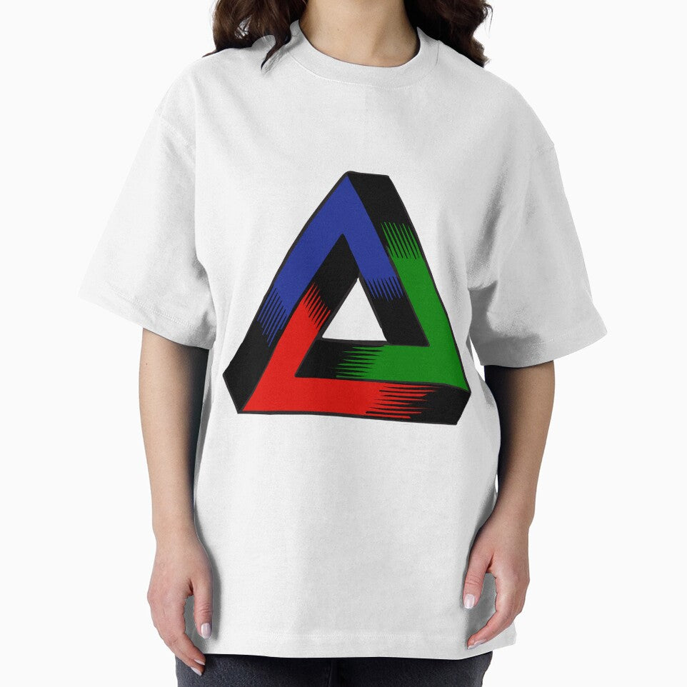 Red Blue Green Triangle Geometry T-Shirt by AllStarMerch