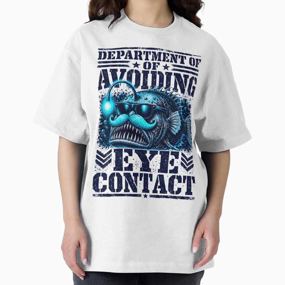 Department Of Avoiding Eye Contact Shirt, Funny Introvert Anglerfish Graphic Tee, Sarcastic Antisocial T-Shirt, Unhinged Meme by sevenshadestore
