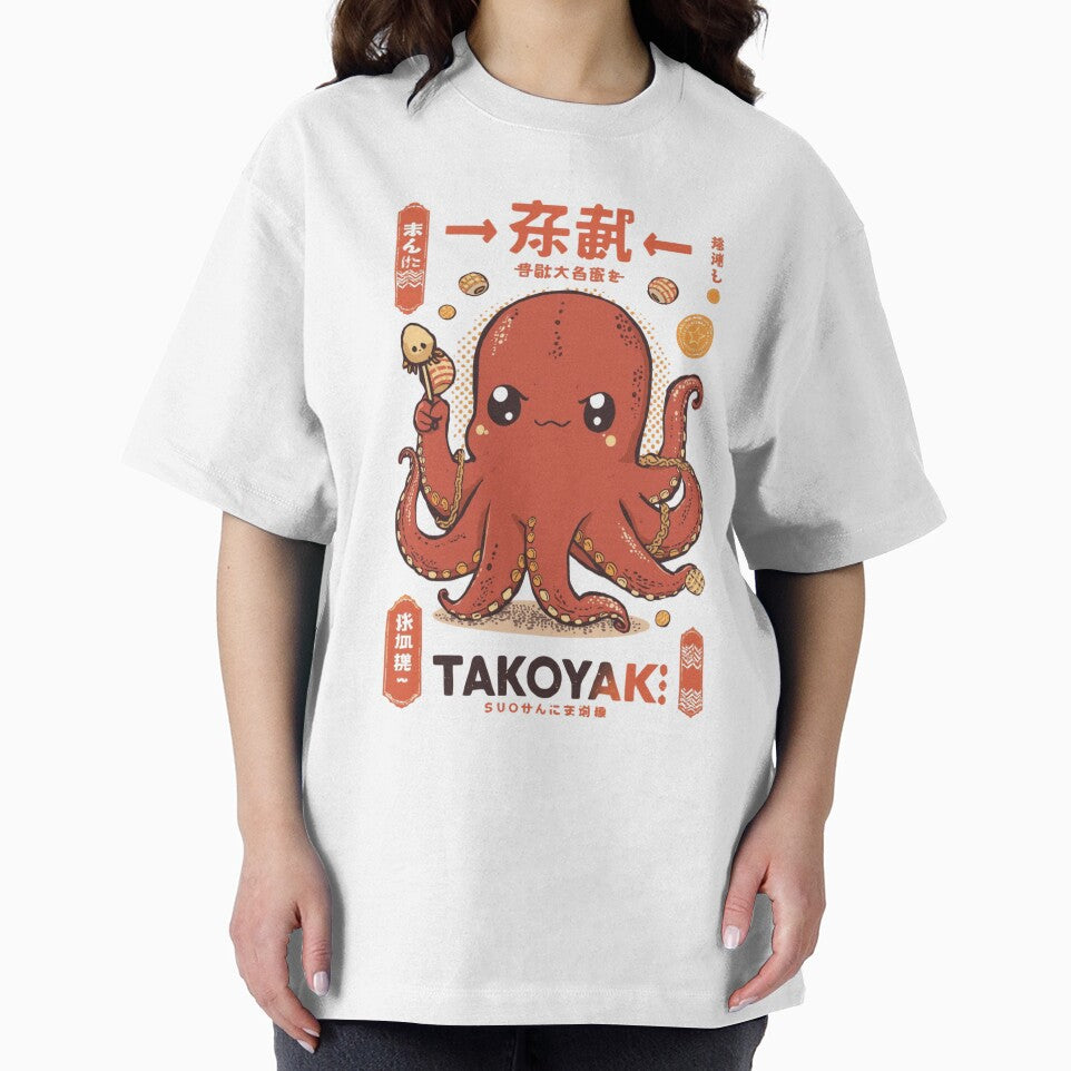 Cute Kawaii Octopus Japanese Takoyaki Monster Anime T-Shirt by MattariShop
