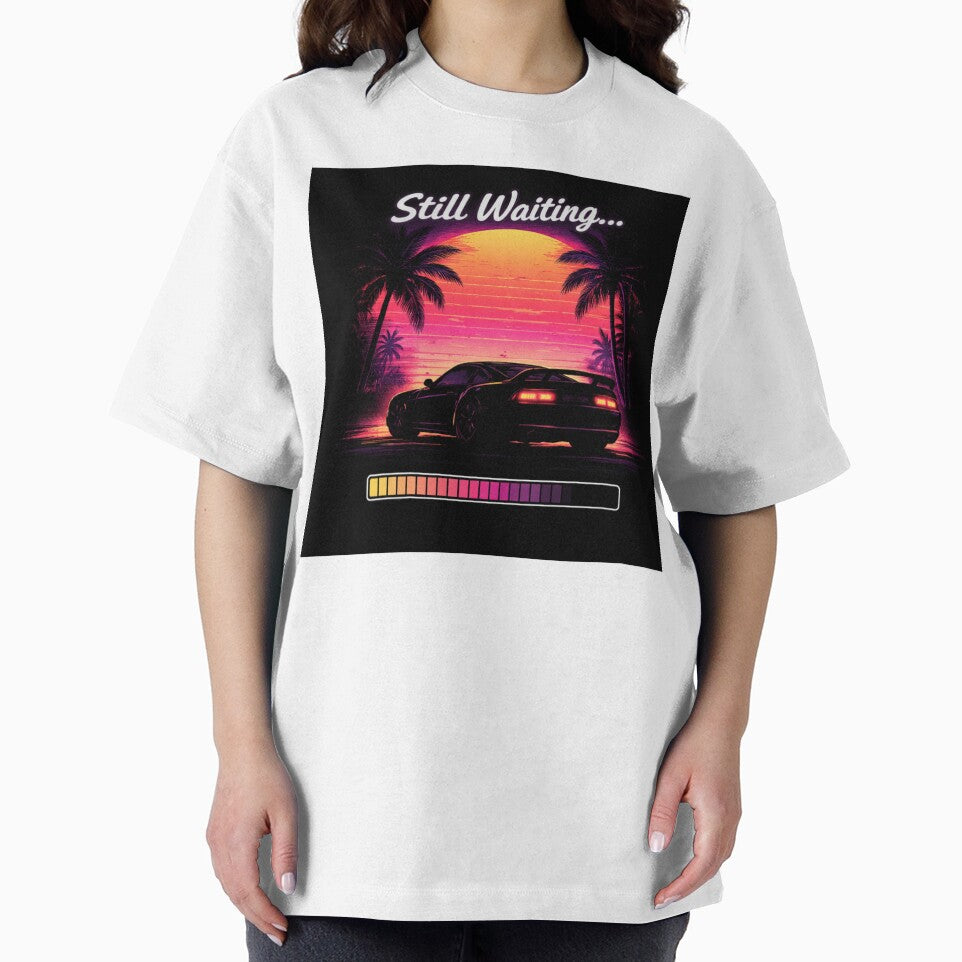 Still Waiting Gaming Aesthetic Retro Sunset Vaporwave Style by Frenais Design