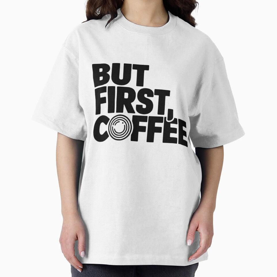 But First, Coffee – Funny Coffee Quote for Coffee Lovers | Minimal Typography Design by Khokha80