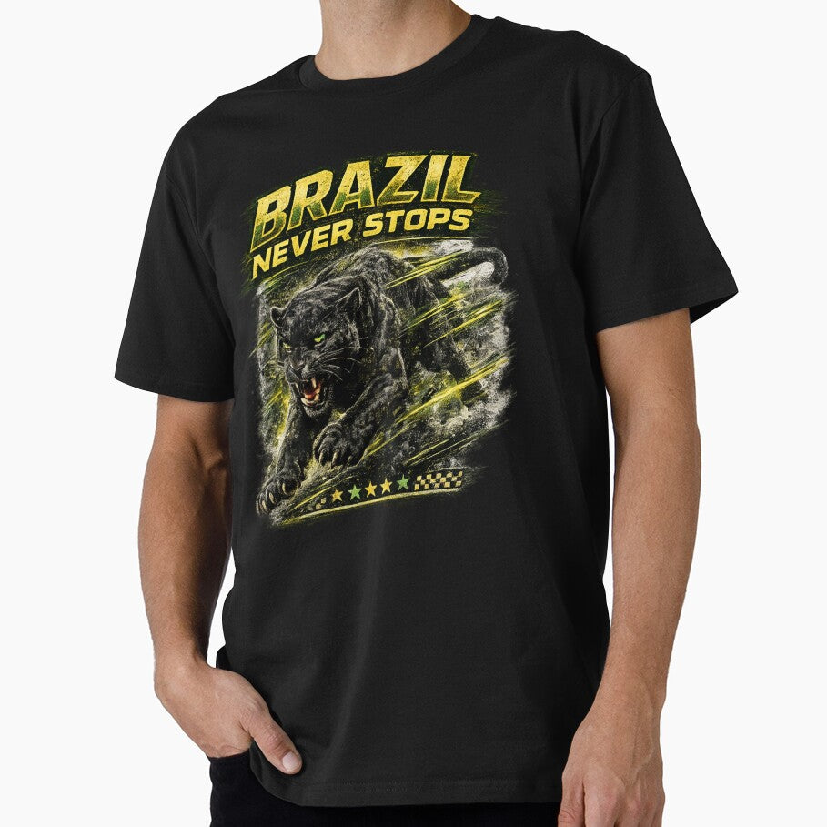 Brazil Never Stops – Premium Jaguar Streetwear Racing Design by Mariluxs