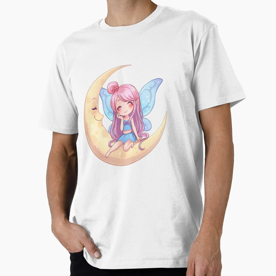 Cute fairy on a crescent moon by SimonsDesignArt