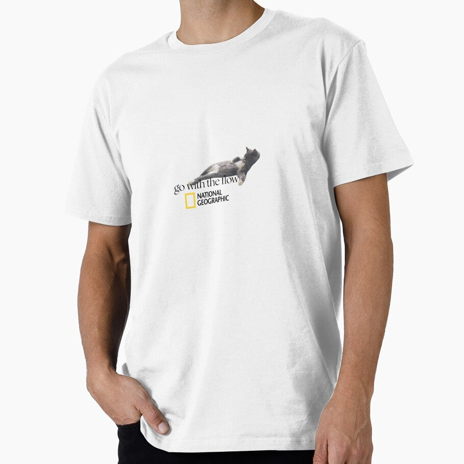 Funny cat design Just go with the flow by ByteAndBuy