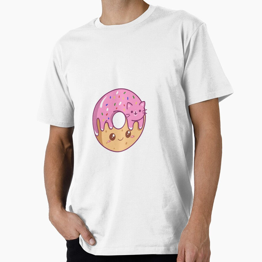 Cute Pink Donut Kawaii donut art by Momoliart