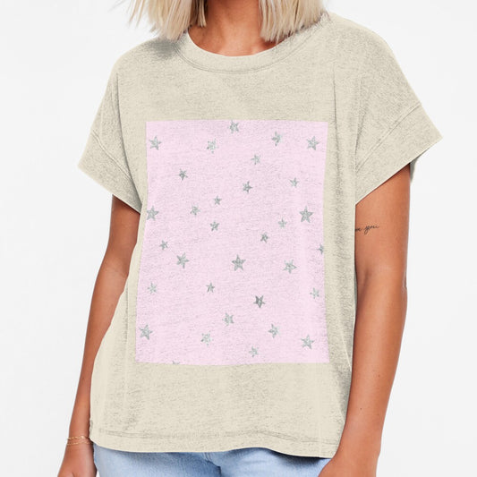 Pretty Y2K Glitter Stars Design in Baby Pink by Femme Pastel Collective
