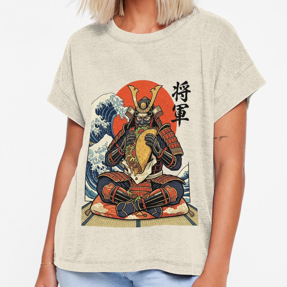 Shogun Warrior Eating Oversized Taco Japan by hiomarujapan