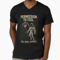 Permission to Feel - Men’s Mental Health Tee - Retro Sci-Fi Poster by ZipperDragon88