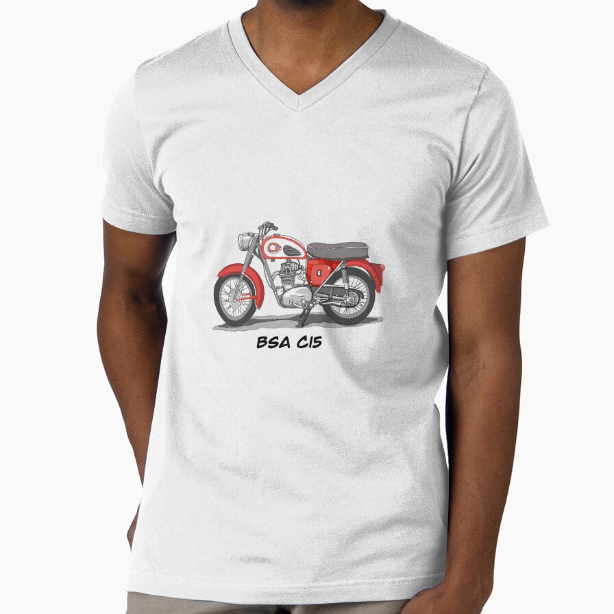 Drawing of Vintage Classic Motorbike BSA C15 by GaalArt