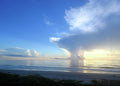 Storm Rain Off The Coast Of Melbourne Beach At Sunrise Print