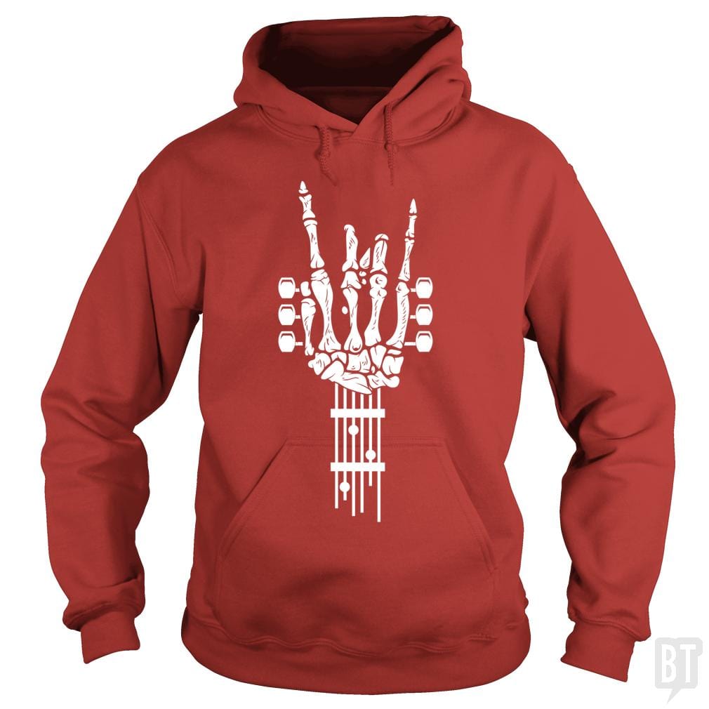 Rock & Roll Skeleton Guitar Music Lover Gift Hoodie